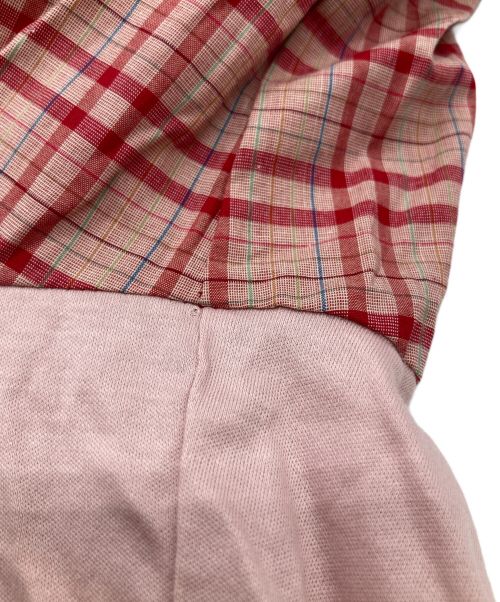 PINK HOUSE（ピンクハウス）PINK HOUSE (ピンクハウス) オリジナルチェック使いカットソー レッド サイズ:3(M)の古着・服飾アイテム