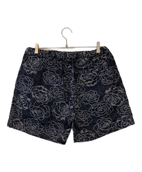 CALEE（キャリー）CALEE (キャリー) フラワー刺繍デニムショーツ インディゴ サイズ:Lの古着・服飾アイテム