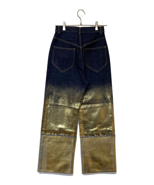 MECRE（メクル）MECRE (メクル) ロールアップコーティングデニム インディゴ サイズ:M 未使用品の古着・服飾アイテム