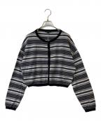 To b. by agnes b.トゥービー バイ アニエスベー）の古着「WV74 CARDIGAN マルチストライプカーディガン 5995WV74」｜ライトグレー