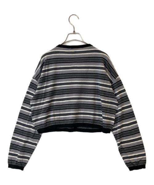 To b. by agnes b.（トゥービー バイ アニエスベー）To b. by agnes b. (トゥービー バイ アニエスベー) WV74 CARDIGAN マルチストライプカーディガン 5995WV74 ライトグレー サイズ:TUの古着・服飾アイテム