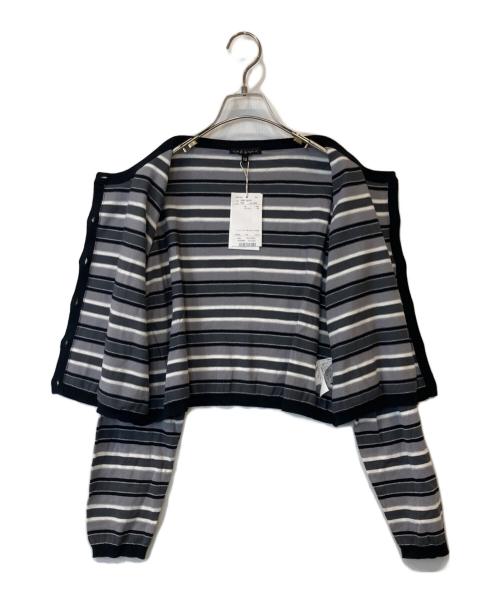 To b. by agnes b.（トゥービー バイ アニエスベー）To b. by agnes b. (トゥービー バイ アニエスベー) WV74 CARDIGAN マルチストライプカーディガン 5995WV74 ライトグレー サイズ:TUの古着・服飾アイテム