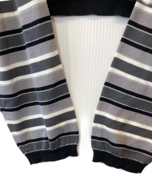 To b. by agnes b.（トゥービー バイ アニエスベー）To b. by agnes b. (トゥービー バイ アニエスベー) WV74 CARDIGAN マルチストライプカーディガン 5995WV74 ライトグレー サイズ:TUの古着・服飾アイテム