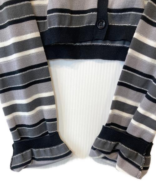 To b. by agnes b.（トゥービー バイ アニエスベー）To b. by agnes b. (トゥービー バイ アニエスベー) WV74 CARDIGAN マルチストライプカーディガン 5995WV74 ライトグレー サイズ:TUの古着・服飾アイテム