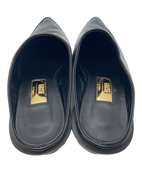 Le Talon GRISE（ル タロン グリーズ）Le Talon GRISE (ル タロン グリーズ) GRISE5cmレザーEDGEスタッズミュール ブラック サイズ:Mの古着・服飾アイテム