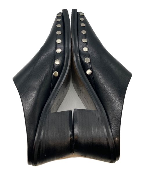 Le Talon GRISE（ル タロン グリーズ）Le Talon GRISE (ル タロン グリーズ) GRISE5cmレザーEDGEスタッズミュール ブラック サイズ:Mの古着・服飾アイテム