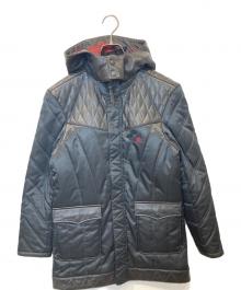 R.J.B（アールジェイビー）の古着「レザーフーデットキルティングジャケット」｜ブラック