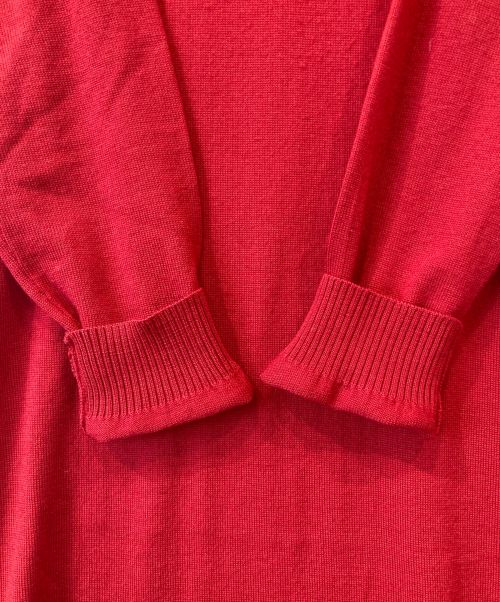 EZUMI（エズミ）EZUMi (エズミ) サイドプリーツ ニットワンピース YEAW19KT03 レッド×ブラウン サイズ:Sの古着・服飾アイテム