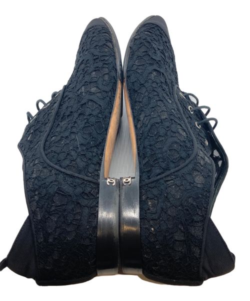 CHANEL（シャネル）CHANEL (シャネル) レースアップシューズ ブラック サイズ:37Cの古着・服飾アイテム