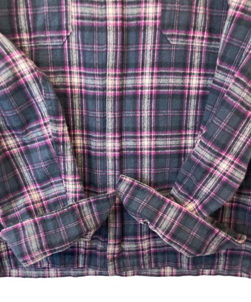 GOODENOUGH（グッドグリーフ）GOOD ENOUGH (グッドイナフ) ジップアップシャツ グレー×パープル サイズ:Mの古着・服飾アイテム