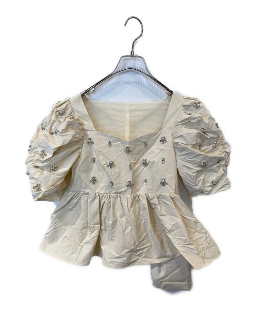 Lily Brown（リリーブラウン）Lily Brown (リリーブラウン) ボリュームスリーブビジュートップス LWFT222807 アイボリー サイズ:FREEの古着・服飾アイテム