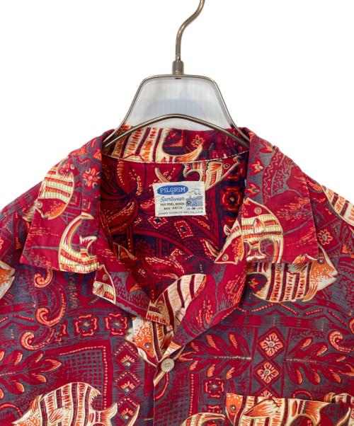 Pilgrim（ピルグリム）Pilgrim (ピルグリム) 総柄シャツ レッド サイズ:Mの古着・服飾アイテム