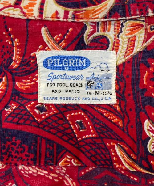 Pilgrim（ピルグリム）Pilgrim (ピルグリム) 総柄シャツ レッド サイズ:Mの古着・服飾アイテム