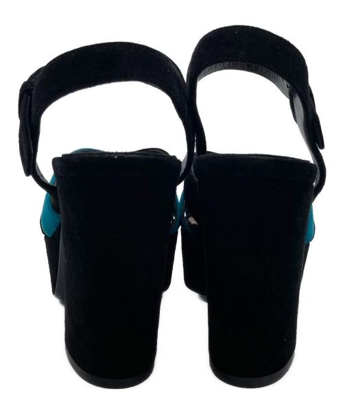 MIU MIU（ミュウミュウ）MIU MIU (ミュウミュウ) スウェードサンダル 5XP572 ブラック サイズ:34 1/2の古着・服飾アイテム