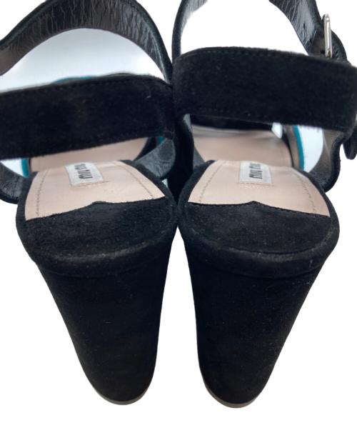 MIU MIU（ミュウミュウ）MIU MIU (ミュウミュウ) スウェードサンダル 5XP572 ブラック サイズ:34 1/2の古着・服飾アイテム