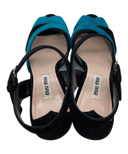 MIU MIU（ミュウミュウ）MIU MIU (ミュウミュウ) スウェードサンダル 5XP572 ブラック サイズ:34 1/2の古着・服飾アイテム