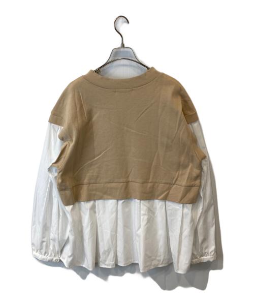 COLLAGE GALLARDAGALANTE（コラージュ ガリャルダガランテ）COLLAGE GALLARDAGALANTE (コラージュ ガリャルダガランテ) ポンチドッキングシャツ CLZ1041306A0004 ブラウン×ホワイト サイズ:FREEの古着・服飾アイテム