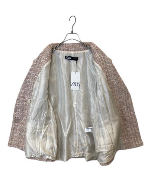 ZARA（ザラ）ZARA (ザラ) テクスチャー ダブルブレスト ブレザー9192/156 ピンク サイズ:XL 未使用品の古着・服飾アイテム