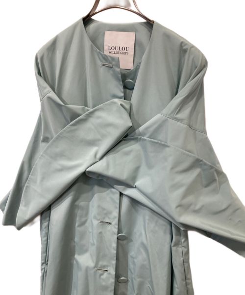 Loulou Willoughby（ルルウィルビー）Loulou Willoughby (ルルウィルビー) フリルスリーブタフタコート　212310-17-040-73-020 グリーン サイズ:2 未使用品の古着・服飾アイテム