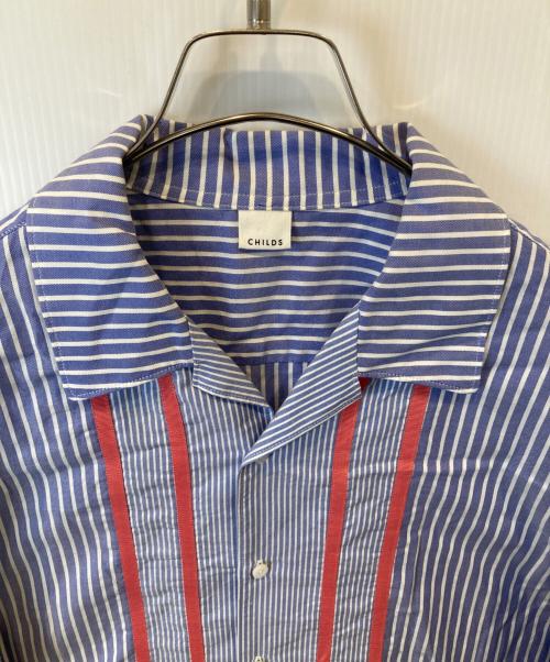 CHILDS（チャイルズ）CHILDS (チャイルズ) ストライプ半袖シャツ ブルー サイズ:Mの古着・服飾アイテム