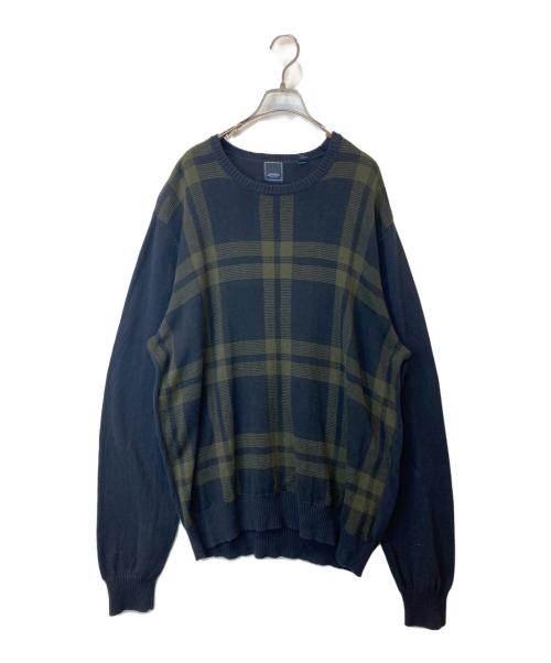 ARROW（アロー）ARROW (アロー) ニット ネイビー×グリーン サイズ:XLの古着・服飾アイテム