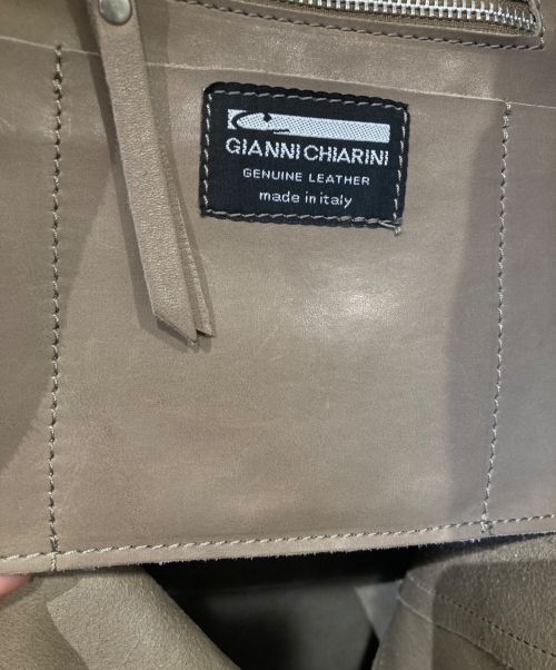GIANNI CHIARINI（ジャンニ キアリーニ）GIANNI CHIARINI (ジャンニ キアリーニ) レザーレオパードトートバッグ ベージュの古着・服飾アイテム