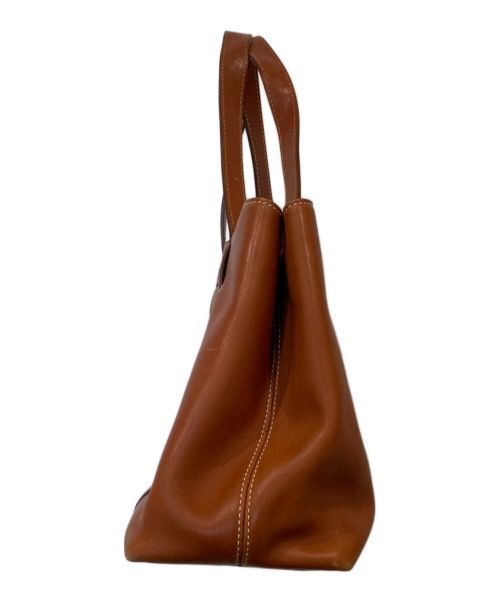 CELINE（セリーヌ）CELINE (セリーヌ) ロゴボタンレザーバッグ　CE00/13 ブラウンの古着・服飾アイテム