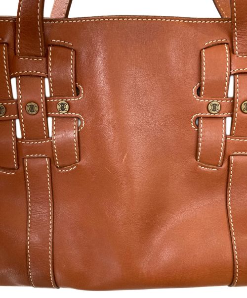 CELINE（セリーヌ）CELINE (セリーヌ) ロゴボタンレザーバッグ　CE00/13 ブラウンの古着・服飾アイテム