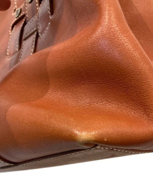 CELINE（セリーヌ）CELINE (セリーヌ) ロゴボタンレザーバッグ　CE00/13 ブラウンの古着・服飾アイテム