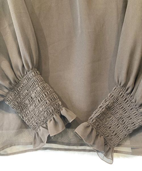 ANAYI（アナイ）ANAYI (アナイ) シアージョーゼットシャーリングブラウス　10202713090 ブラウン サイズ:38の古着・服飾アイテム