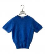 ESTNATIONエストネーション）の古着「モヘヤハーフスリーブニット」｜ブルー