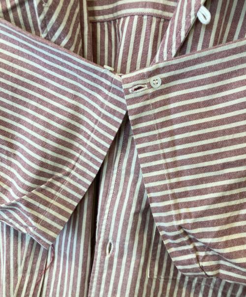 WAREHOUSE（ウエアハウス）WAREHOUSE (ウエアハウス) 半袖ストライプシャツ ブラウン サイズ:40の古着・服飾アイテム