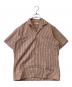 WAREHOUSE（ウエアハウス）の古着「半袖ストライプシャツ」｜ブラウン