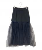Whim Gazetteウィムガゼット）の古着「チュールキリカエスカート WGZ1031201A0010」｜ブラック