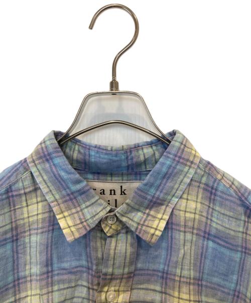 Frank&Eileen（フランクアンドアイリーン）Frank&Eileen (フランクアンドアイリーン) リネンチェックシャツ イエロー×パープル サイズ:Lの古着・服飾アイテム