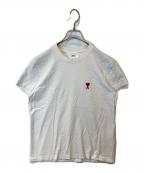 AMI PARISアミ パリス）の古着「ハートロゴ刺繍 ロゴTシャツ　BFUTS001.724」｜ホワイト