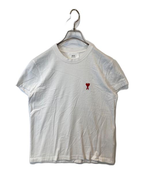 AMI PARIS（アミ パリス）AMI PARIS (アミ パリ) ハートロゴ刺繍 ロゴTシャツ　BFUTS001.724 ホワイト サイズ: XSの古着・服飾アイテム
