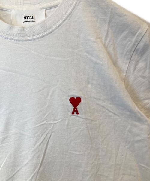AMI PARIS（アミ パリス）AMI PARIS (アミ パリ) ハートロゴ刺繍 ロゴTシャツ　BFUTS001.724 ホワイト サイズ: XSの古着・服飾アイテム