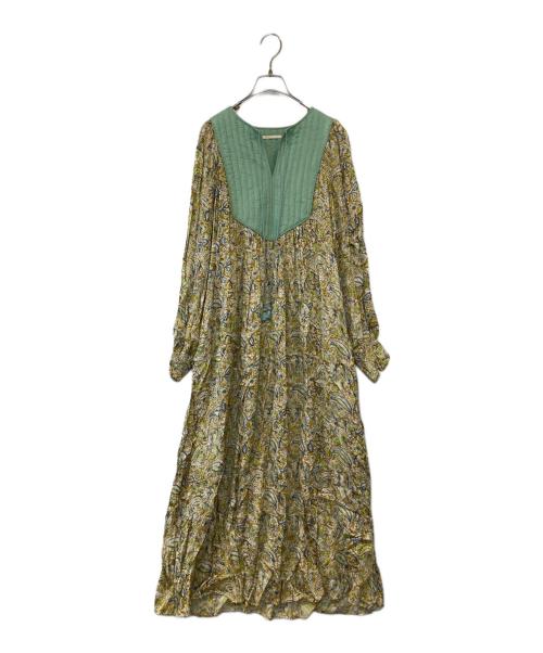 ne quitez pas（ヌキテパ）ne quitez pas (ヌキテパ) ペイズリー柄レーヨンワンピース 010422GH5 ベージュ サイズ:表示がないため不明の古着・服飾アイテム