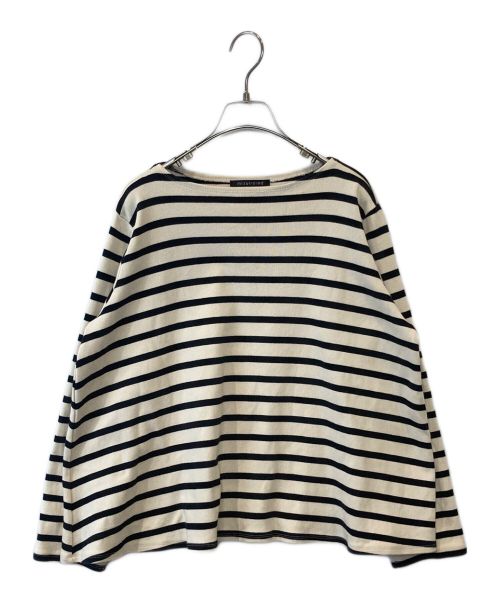 mizuiro-ind（ミズイロインド）mizuiro-ind (ミズイロインド) ボーダーワイドニット ベージュ サイズ:FREEの古着・服飾アイテム