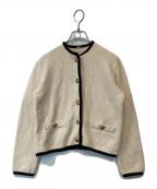 Mila Owenミラオーウェン）の古着「金釦ショート丈ニットカーデ 09WND231010」｜ベージュ