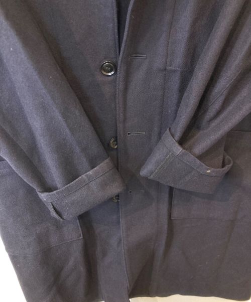 Traditional Weatherwear（トラディショナルウェザーウェア）Traditional Weatherwear (トラディショナルウェザーウェア) チェスターコート G172MCFCO0074MZ ネイビー サイズ:38の古着・服飾アイテム
