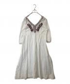 ne quittez pasヌキテパ）の古着「コットンボイル刺繍バックリボンワンピース　010481022」｜ホワイト