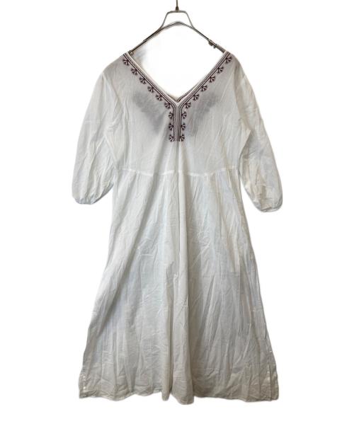 ne quittez pas（ヌキテパ）ne quittez pas (ヌキテパ) コットンボイル刺繍バックリボンワンピース　010481022 ホワイト サイズ:表記がない為不明の古着・服飾アイテム
