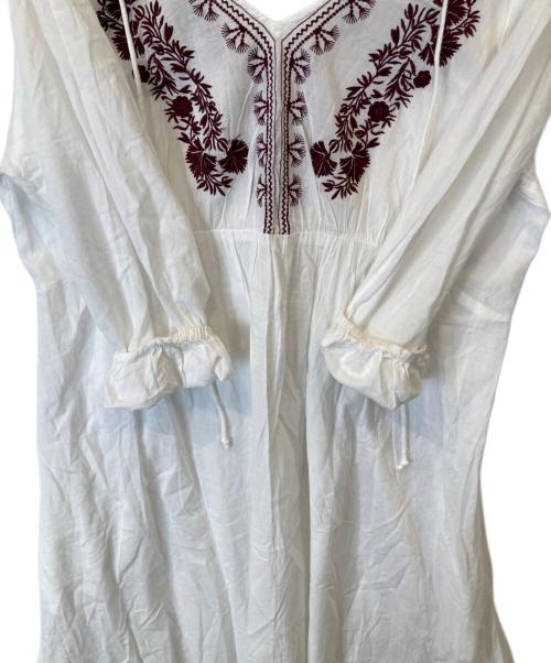 ne quittez pas（ヌキテパ）ne quittez pas (ヌキテパ) コットンボイル刺繍バックリボンワンピース　010481022 ホワイト サイズ:表記がない為不明の古着・服飾アイテム