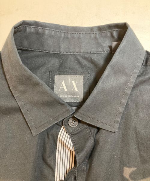 ARMANI EXCHANGE（アルマーニ エクスチェンジ）ARMANI EXCHANGE (アルマーニ エクスチェンジ) レギュラーカラーシャツ ブラック サイズ:Mの古着・服飾アイテム