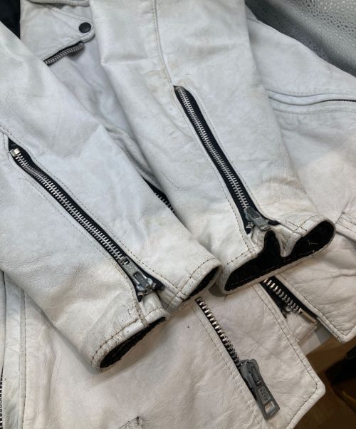 EXCELLED（エクセル）EXCELLED (エクセル) レザージャケット ホワイト サイズ:38の古着・服飾アイテム