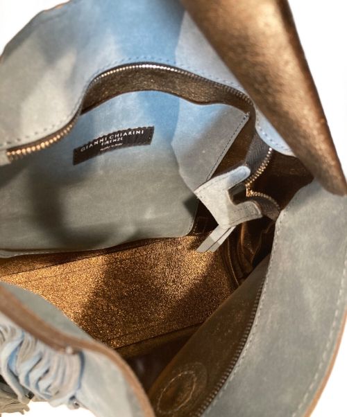 GIANNI CHIARINI（ジャンニ キアリーニ）GIANNI CHIARINI (ジャンニ キアリーニ) フリンジリュック ブルーの古着・服飾アイテム