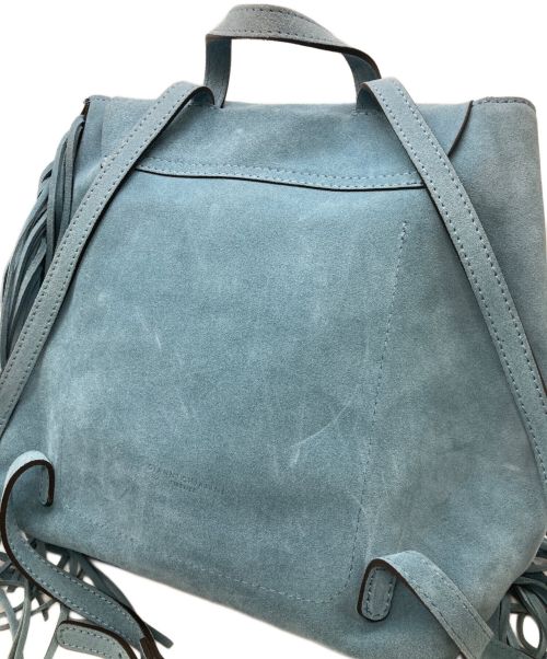 GIANNI CHIARINI（ジャンニ キアリーニ）GIANNI CHIARINI (ジャンニ キアリーニ) フリンジリュック ブルーの古着・服飾アイテム