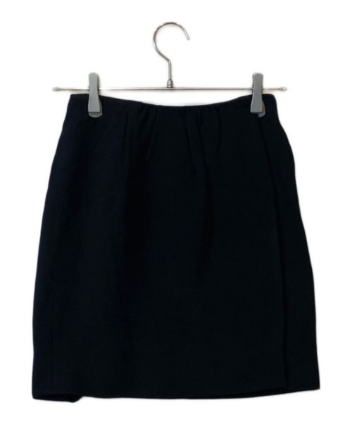 MIU MIU（ミュウミュウ）MIU MIU (ミュウミュウ) ラップミニスカート ブラック サイズ:38の古着・服飾アイテム